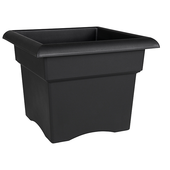 Bloem Veranda 18-In Black Resin Planter