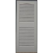 Severe Weather 15-in x 36-in White Vinyl Louvered Shutter (Actual Size: 14.44-in W x 35.53-in H)