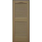 Severe Weather 15-in x 36-in Wicker Vinyl Louvered Shutter (Actual Size: 14.44-in W x 35.53-in H)