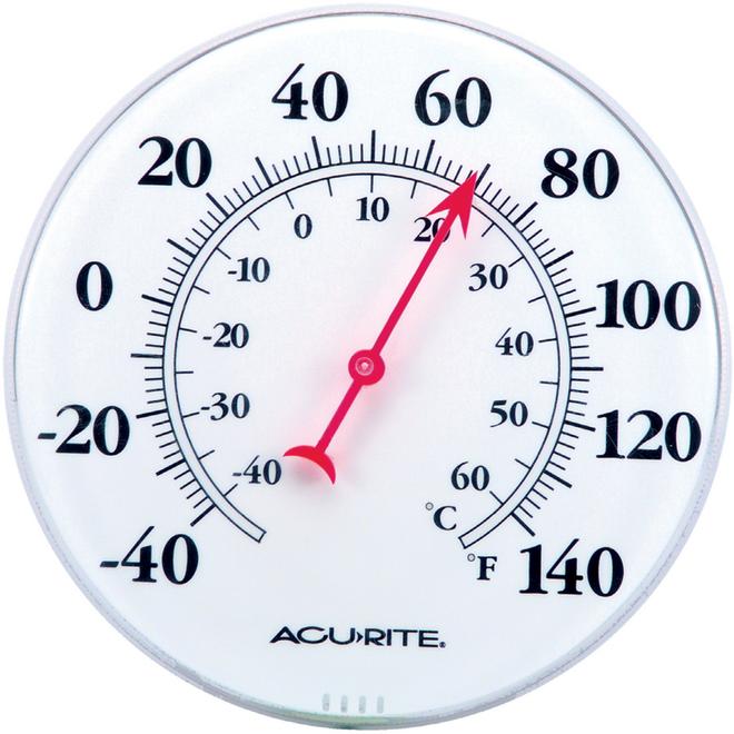 AcuRite Analog Wireless Outdoor White Thermometer in the