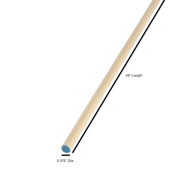 Madison Mill Goujon rond en bois de peuplier de 48 po (3/8 po x 48 po)