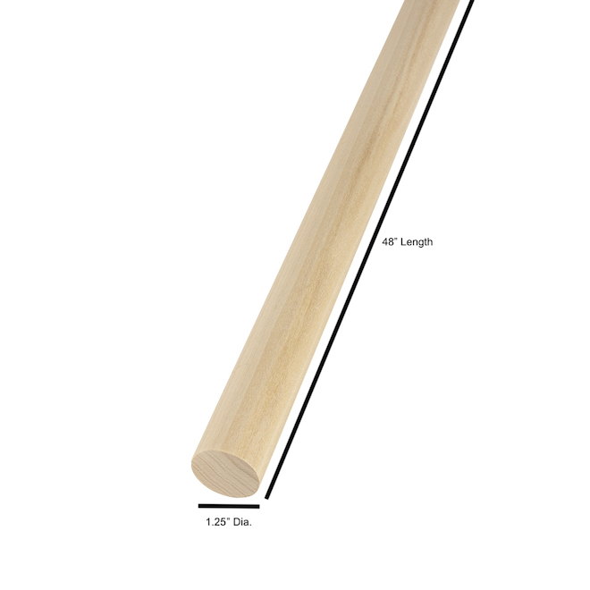 Madison Mill 48-in Round Poplar Wood Dowel (1-1/4-in x 48-in)