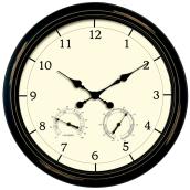 Horloge avec thermomètre et hygromètre intégrés, 24