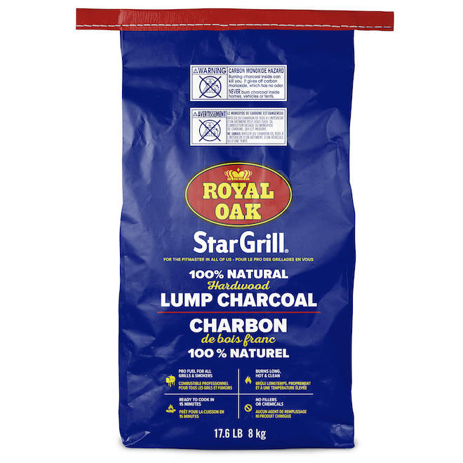 Royal Oak Star Grill 100% Natural Hardwood Lump Charcoal - 17.64 lb (8kg)