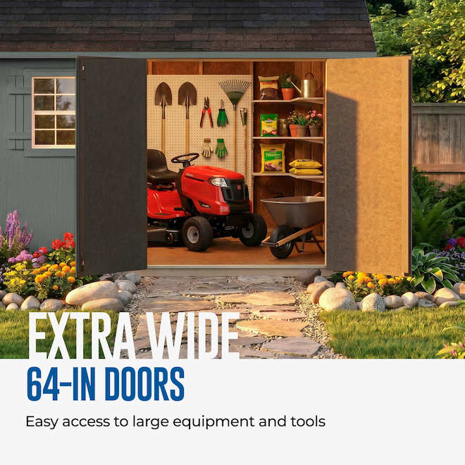 Heartland Stratford 12-ft x 8-ft Wood Shed with Workshop and