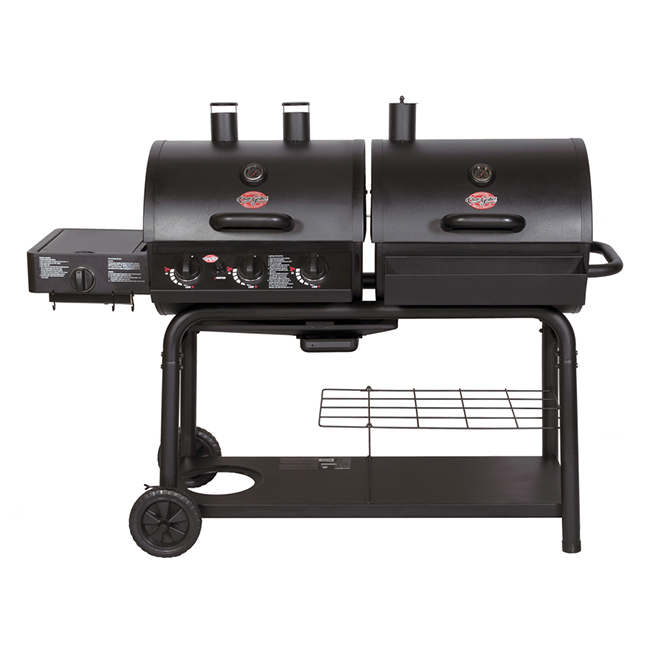 Char-Griller DUO 5050 Gas and Charcoal Grill - Steel - 1,260-sq. in. - Black