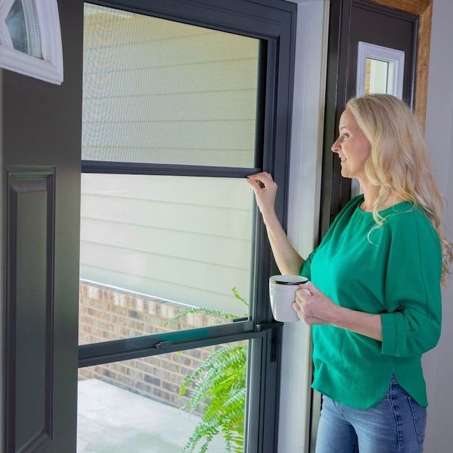 LARSON Contre-porte en verre trempé à pleine vue Tradewinds, 32 po x 81 po, grès