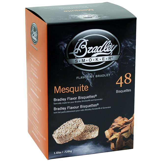 Briquettes de bois pour fumoir Bradley Smoker, bois de mesquite, paquet de  48 BTMQ48