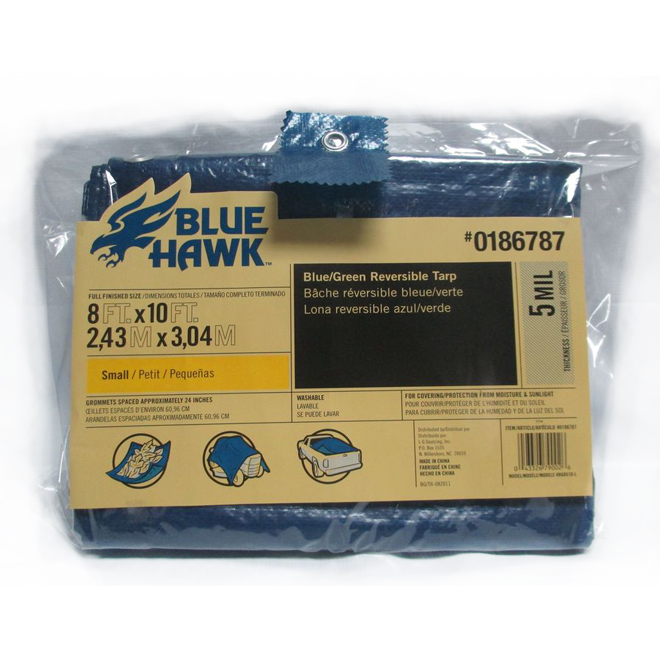 Blue Hawk 8-ft x 10-ft Blue Polyethylene Tarp