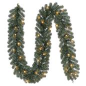 Holiday Living Indoor/Outdoor Pre-lit 9-ft Artificial Garland with White Lights Incandescent Bulb