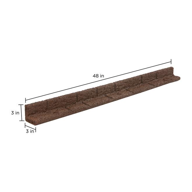 Rubberific 4-ft Brown Flexible Recycled Rubber Lawn Edging 3 Stakes and 2 Fastening Pin Connectors Included