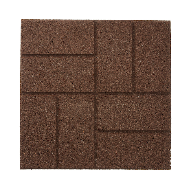 Rubberific 16-in x 16-in Brown Recycled Rubber Dual-Sided Paver