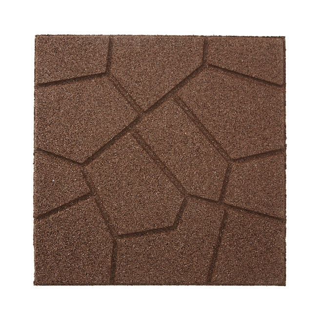 Rubberific 16-in x 16-in Brown Recycled Rubber Dual-Sided Paver