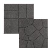 Rubberific 16-in x 16-in Grey Recycled Rubber Dual-Sided Paver 1/Pk