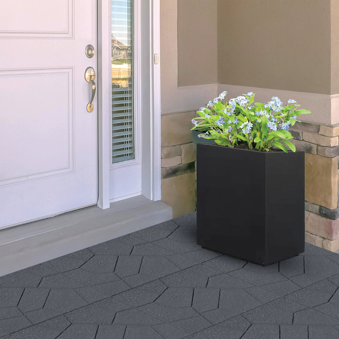 Rubberific 16-in x 16-in Grey Recycled Rubber Dual-Sided Paver 1/Pk