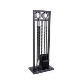 Ensemble d'outils pour foyer Style Selections, acier, noir, 4 pièces