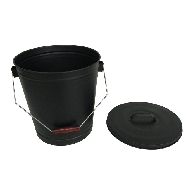 LANDON&CO 12-in Black Steel Ash Bucket with Lid