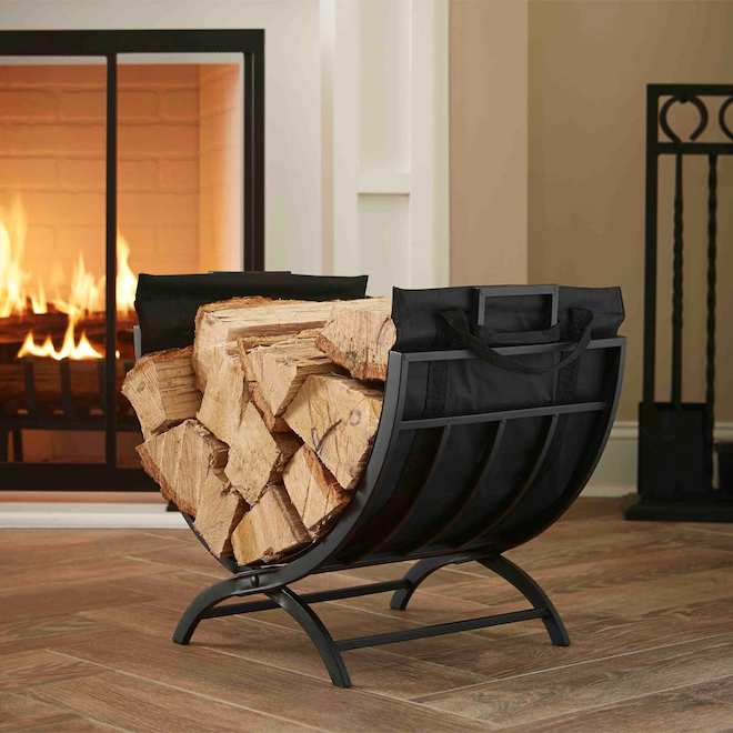Landon & Co. BLack Foldable Log Holder and Tote