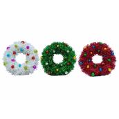 Tinsel Wreath - Unbreakable Ornements - Assorted - 19-in