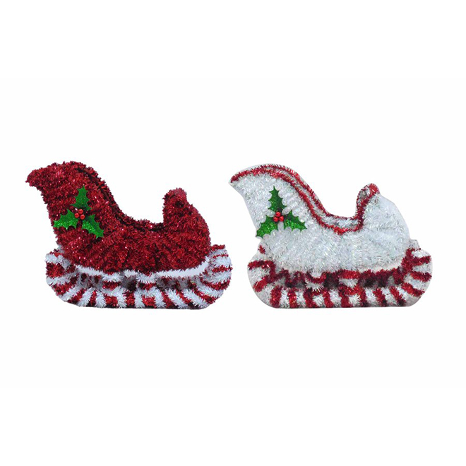 Decorative Sleigh - PVC - 13-in x 4.5-in x 9-in - Assorted Colours