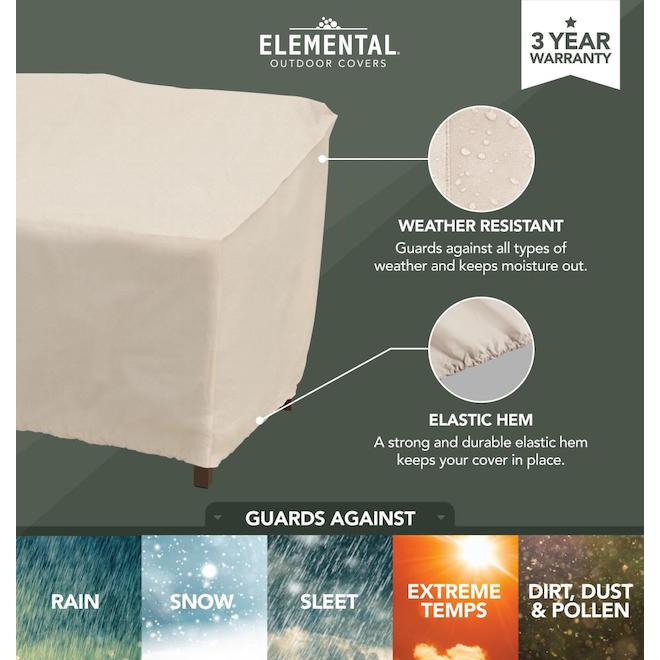 Conversation Patio Chair Cover - 33 x 33 x 28-in - Beige