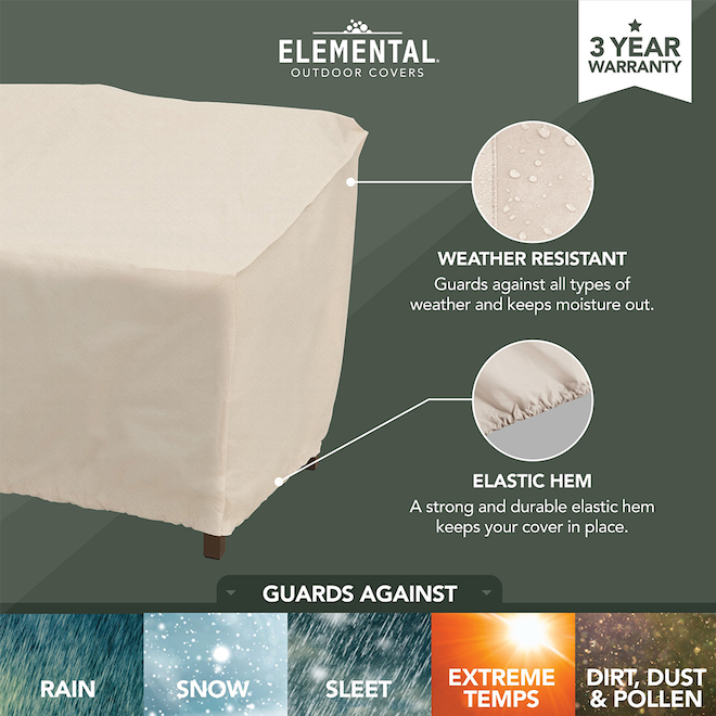 Mr. Bar-B-Q 60 x 32 x 35-in Beige Polyester Patio Loveseat Cover