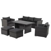 Ensemble conversation pour patio, Prescott, noir/gris, 6 mcx