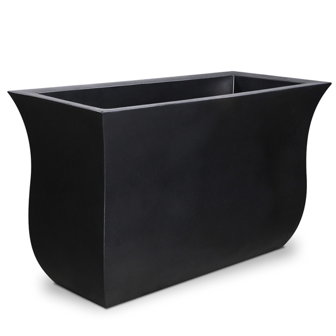 Mayne Valencia 1-Pack - 22-in x 36-in - Black Plastic Planter