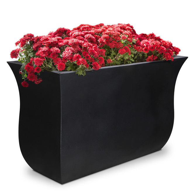 Mayne Valencia 1-Pack - 22-in x 36-in - Black Plastic Planter