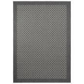 Tapis extérieur allen + roth, motif carreaux, 5' x 7', polypropylène, gris