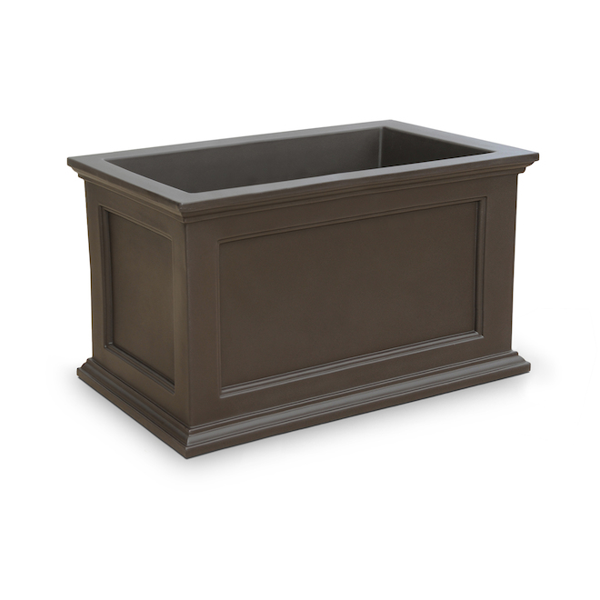 Mayne Fairfield - 36-in x 20-in - Espresso Plastic Self-Watering Planter