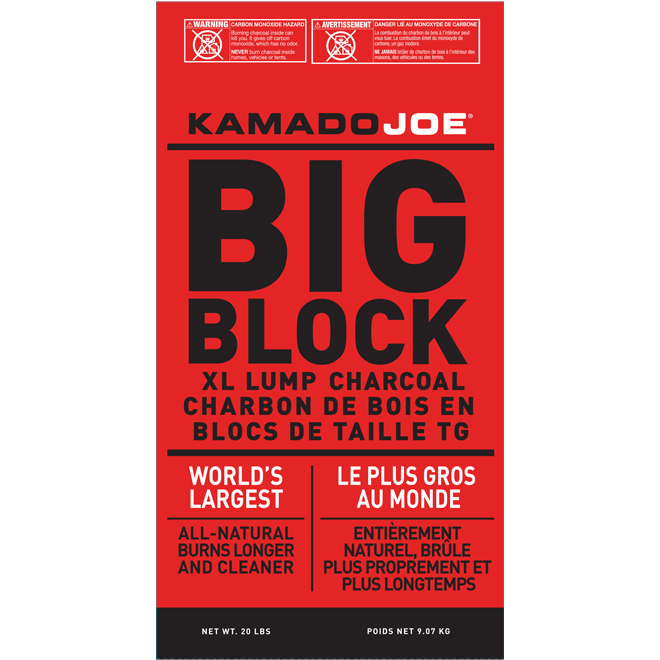 Charbons de bois Kamado Joe, gros morceaux, 20 lb