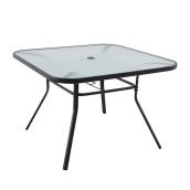 Style Selections 42-in Pelham Bay Square Glass and Black Metal Table