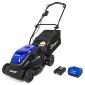 2-in-1 Cordless Push Lawn Mower - 40 V - 16" - Blue/Black