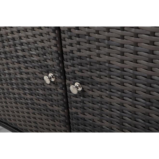 Savona Allen + Roth Rattan Patio Sideboard Table - 35 1/2-in x 33 1/4 ...