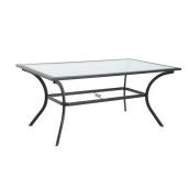 Style Selections Vinehaven Dining Table - 65 3/4-in x 38-in x 28 1/2-in - Brown - Steel and Tempered Glass