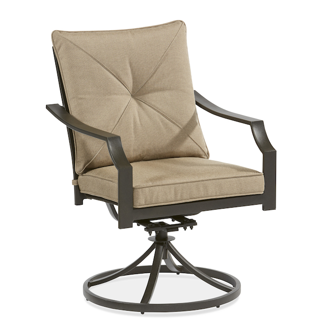 Style Selections Vinehaven Swivel Patio Dining Chair - 35.5-in x 