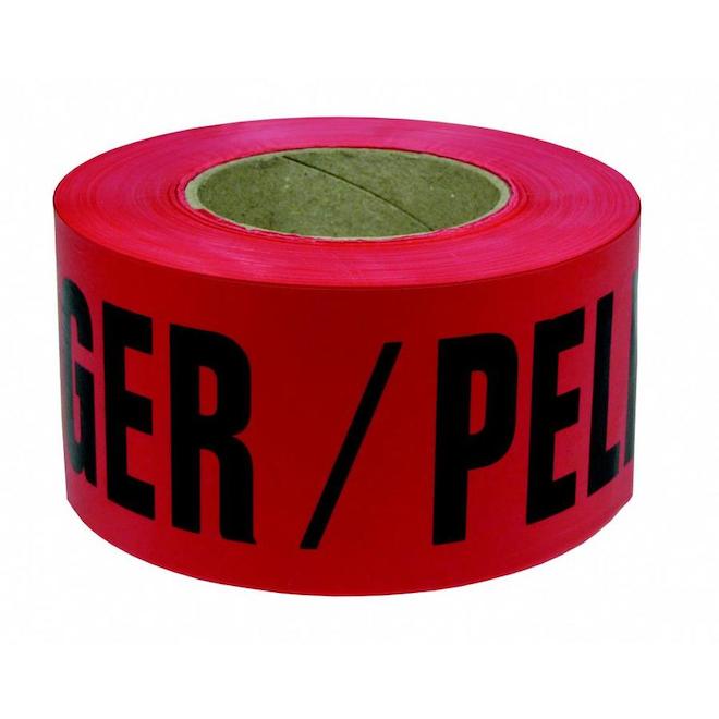 Presco 3-in x 200-ft Red Danger Tape