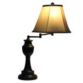 Lampe de table à bras pivotant de 60 W, bronze huilé