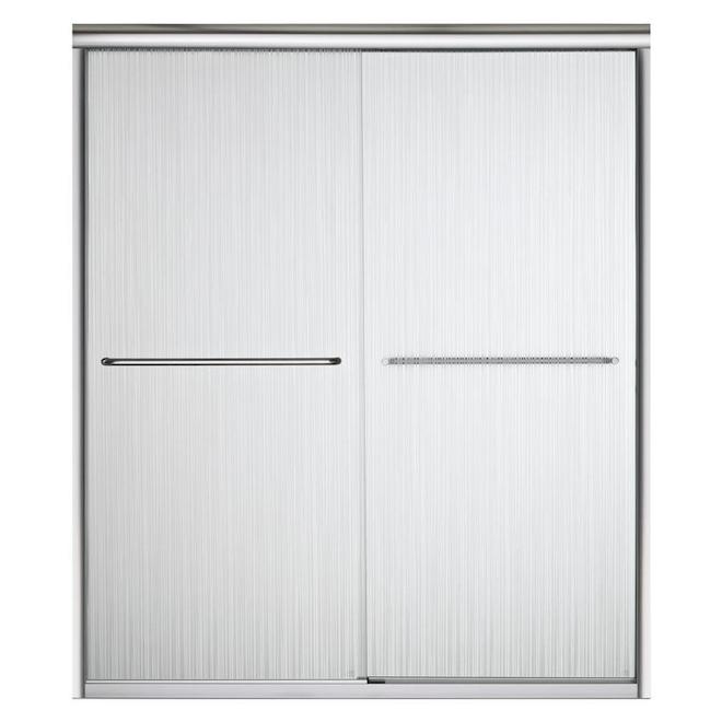 Sterling Finesse 54.625-in to 59.625-in W x 70.0625-in H Polished Bright  Silver Sliding Shower Door