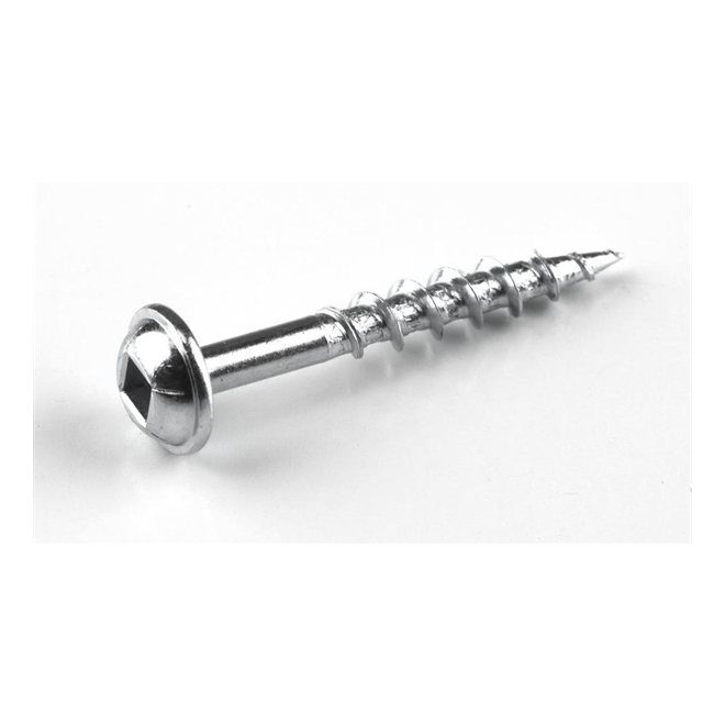 Kreg #8 1-1/4-in Square Drive Round Washer-Head Zinc-Plated Steel Self-Tapping Screw 100/Pk