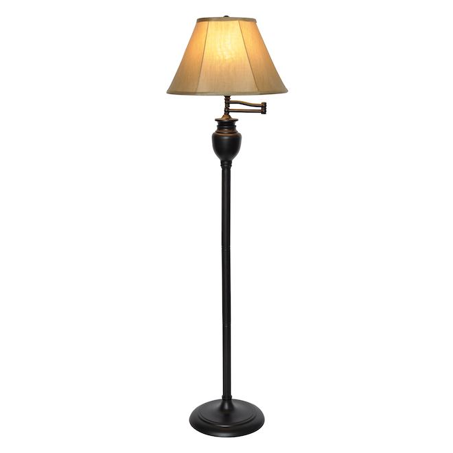 Image of Allen + Roth | Oil-Rubbed Bronze 58-In Floor Lamp With Swing Arm | Rona