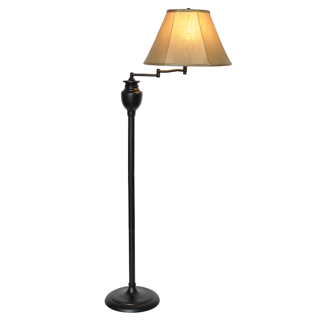 Globe Electric Lampe sur pied de 58 po de collection Barden en de couleur  noir avec abat-j