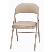 Style Selections Buff Standard Folding Chair with Padded Seat (Indoor)