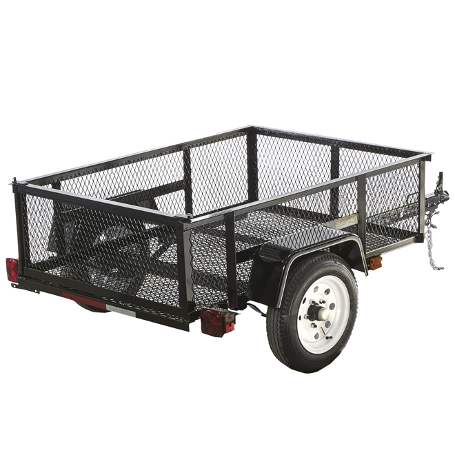 Trailer with Removable Rear Panel - 3 1/2-ft x 5-ft - Black