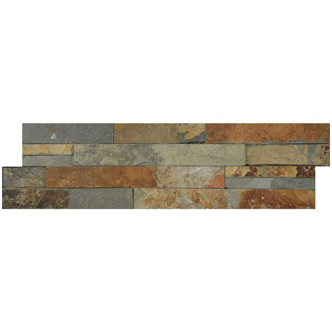 Carreaux muraux en ardoise naturelle brun Forest par Avenzo 24 po x 6 po, 6/bte