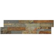 TruStone Avenzo Natural Slate Wall Tiles 24-in x 6-in Forest Brown