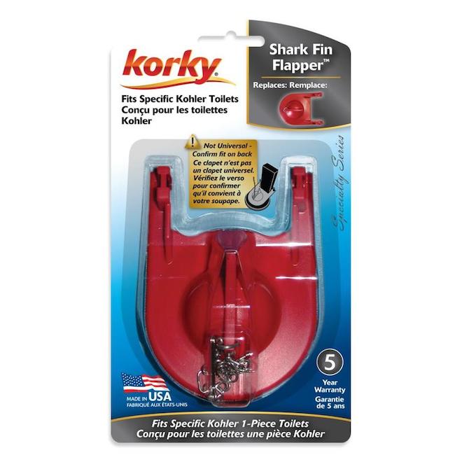 2-in Dia. Korky Rubber Shark Fin Toilet Flapper - For Multiple Kohler Toilets