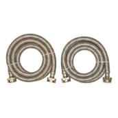 3/4-in Dia x 6-ft 1500-PSI Stainless Steel Hose Thread Washing Machine Drain Hose (2-Pack)