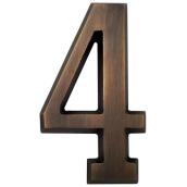 Gaines Manufacturing 4-in Solid Brass Number for SoftCurve Plaque